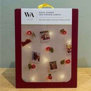 West & Arrow Disco Cherry LED Curtain Lights With Photo Clips. NWTS.
